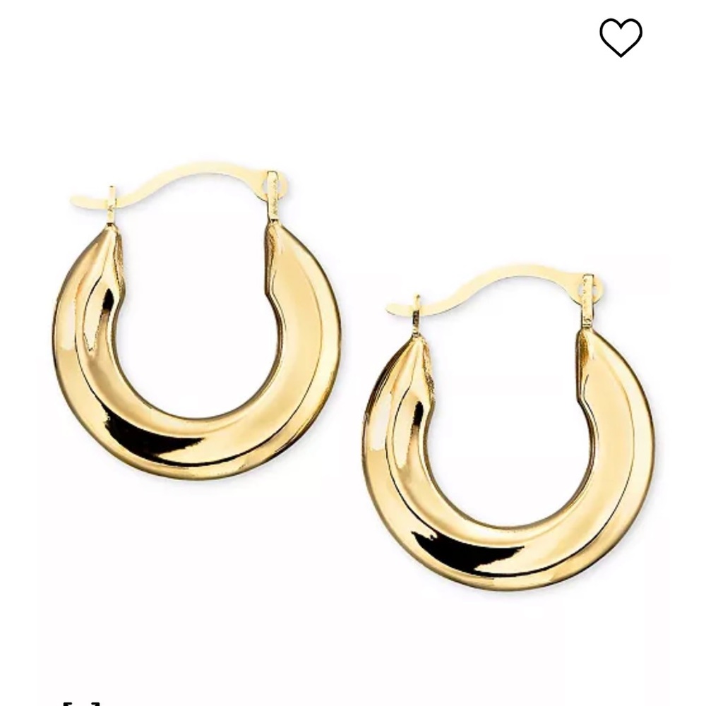 Small Polished Tube Hoop Earrings in 10k Gold and White Gold